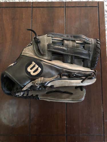 Black Used High School/College Wilson Right Hand Throw Outfield A2K Baseball Glove 12.75"