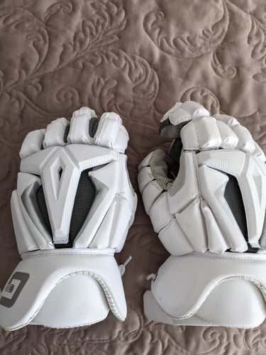 White Used Gait Lacrosse Gloves 13"