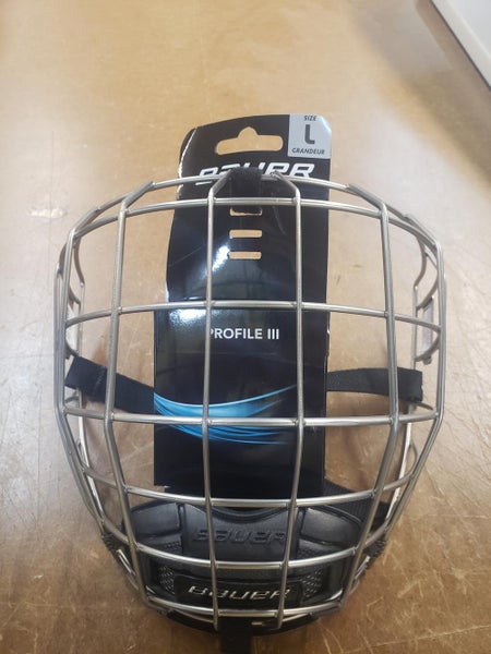 New Large Bauer Profile III Silver Facemask
