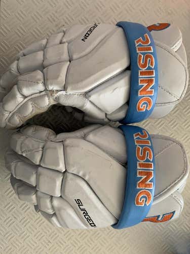 White Used STX 13" Surgeon 400 Lacrosse Gloves
