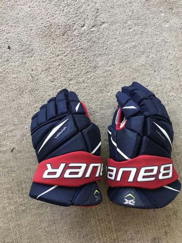 Blue Senior Bauer 14" Vapor 2X Gloves Navy And Red
