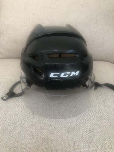 Ccm Pro Stock V8 Black Helmet With CCM Pro stock straight Cut Visor