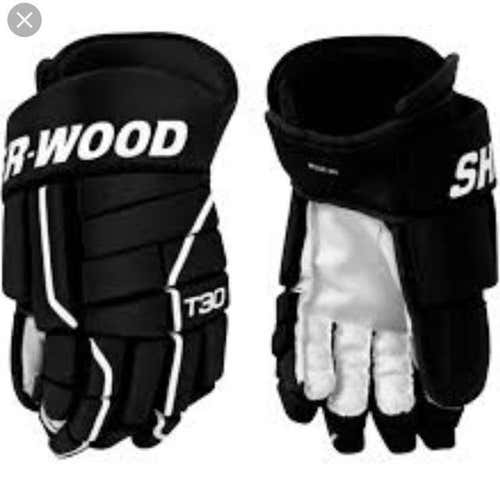Black New Senior Sher-Wood Gloves 14"