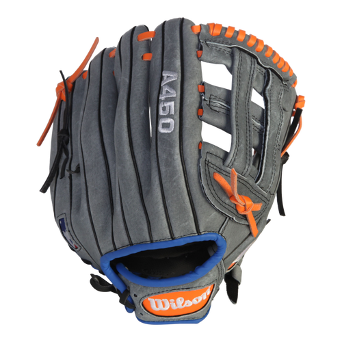 Gray New Kid Pitch (9YO-13YO) Wilson Left Hand Throw Infield A450 Baseball Glove 11"