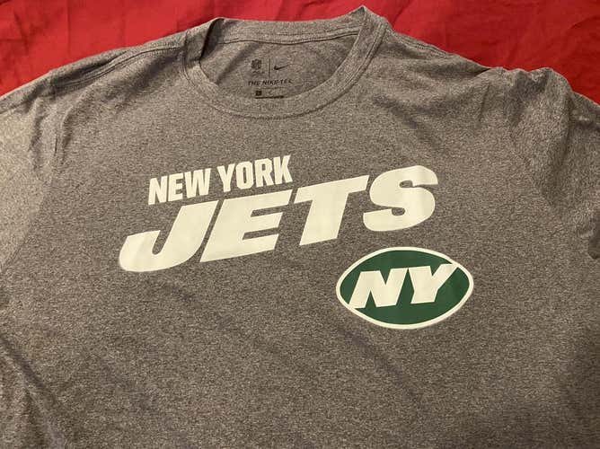 New York Jets NFL Nike Gray Long Sleeve T-Shirt Size Large
