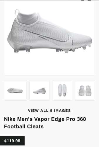 White Men's Molded Cleats Vapor Edge Pro 360
