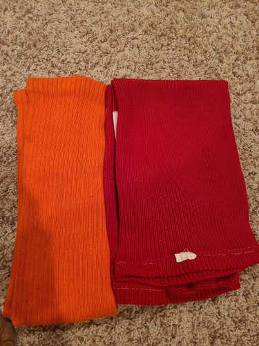 Orange/white/black+ red/white New Senior Medium Other Socks