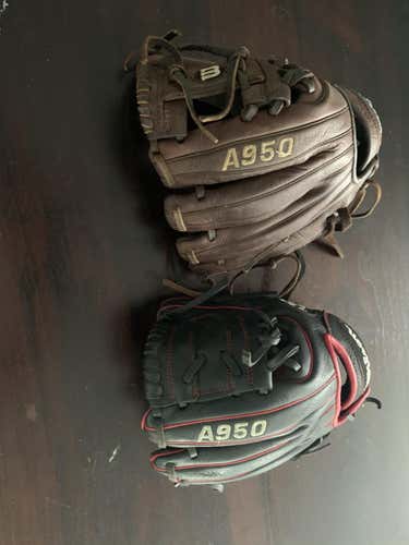 Used Kid Pitch (9YO-13YO) Wilson Right Hand Throw A950 Baseball Glove 11.5"
