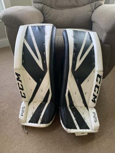 White Intermediate 30" CCM Premier P2.5 Goalie Leg Pads