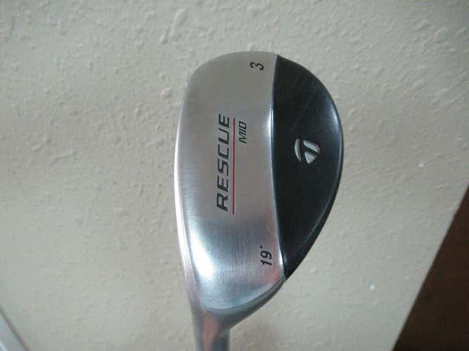 LEFT HAND TAYLORMADE RESCUE MID HYBRID #3 19* FACTORY 65g REGULAR FLEX GRAPHITE