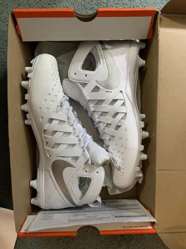 Huarache V Lacrosse Brand New Size 13 All-White Cleats