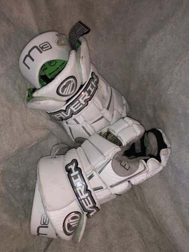 White Used Maverik 13" Lacrosse Gloves