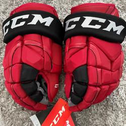 CCM HG12  Pro Stock Hockey Gloves 14" Carolina Hurricanes  NEW