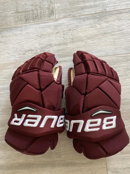 Lightly Used Senior Bauer Vapor 1X Pro Gloves 15" Pro Stock - NCAA