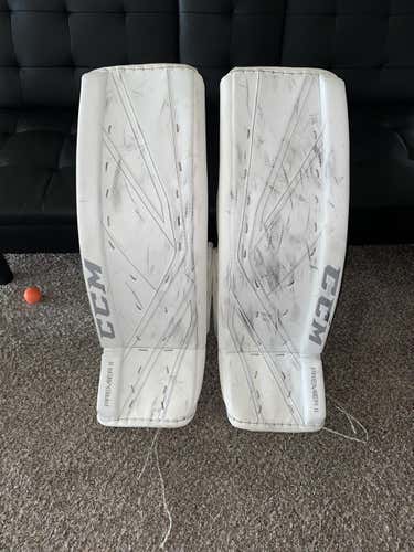 White Senior  CCM Premier II Pro Goalie Leg Pads