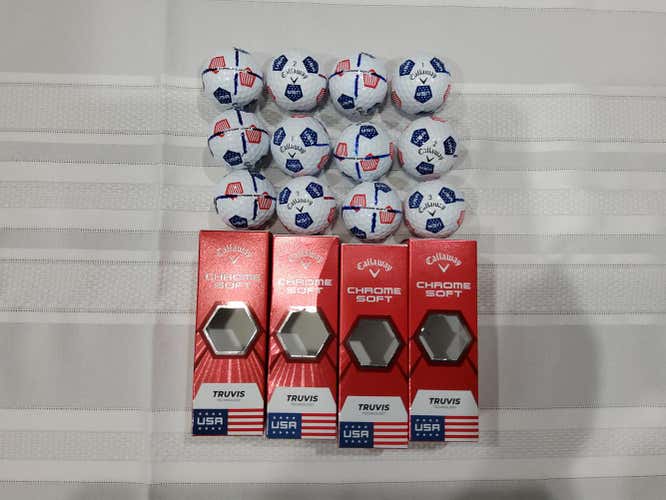 24 Used Callaway Truvis Balls - USA & Shamrock mix