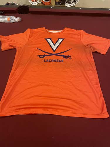 UVA Men's Lacrosse Orange Used Men's Adult Large Practice Shirt