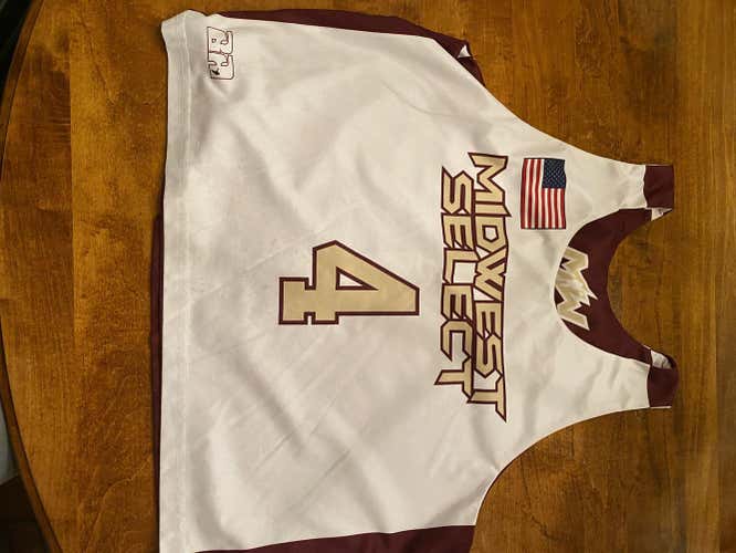 White and Maroon Midwest Select Men's Used Adult Medium Pinny