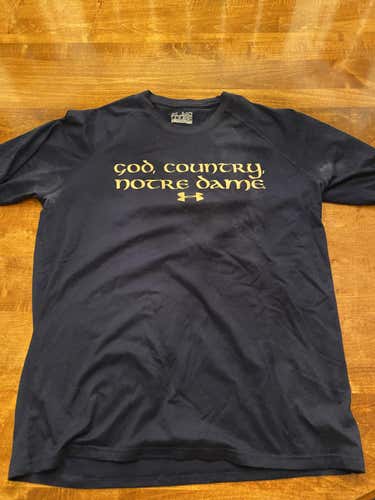 Blue Used Men's Notre Dame Adult Medium Under Armour Shirt