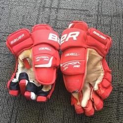Cornell Bauer Hockey Gloves Senior 15” (left palm has a hole, super smelly)