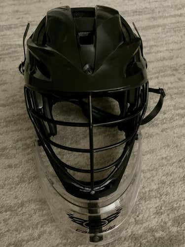 Black Used Adult Goalie Cascade S Helmet - Will Sell for less without throat guard