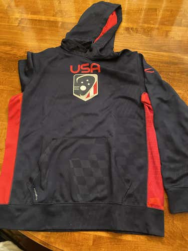 Blue Used USA Men's Lacrosse Adult Medium Nike Sweatshirt