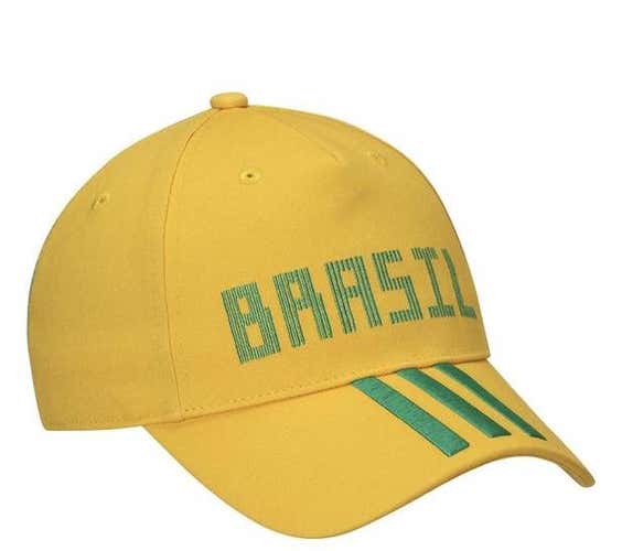 Brazil National Team Adidas Soccer Adjustable Hat - Gold/Green