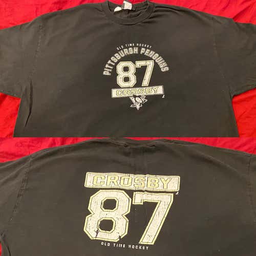 Used Sidney Crosby Pittsburgh Penguins NHL Old Time Hockey XXL T-Shirt USED