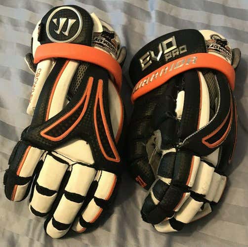 Warrior New England Black Wolves Lacrosse NLL Evo Pro Game Used Gloves