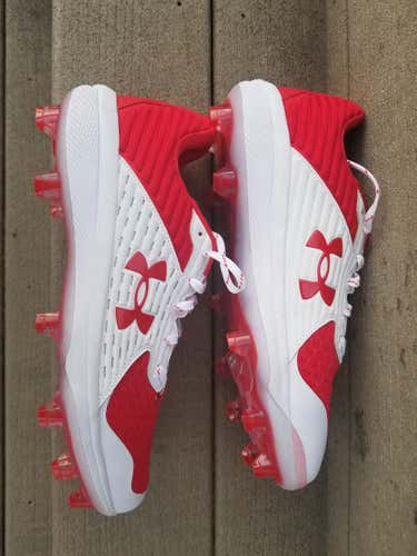 UA Yard TPU Red New Adult Size 12 (Women's 13) Molded Cleats Under Armour