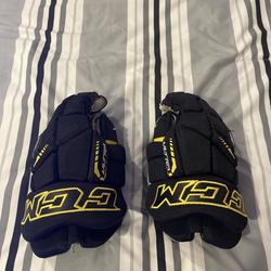 Black Junior CCM 12" Ultra Tacks Gloves