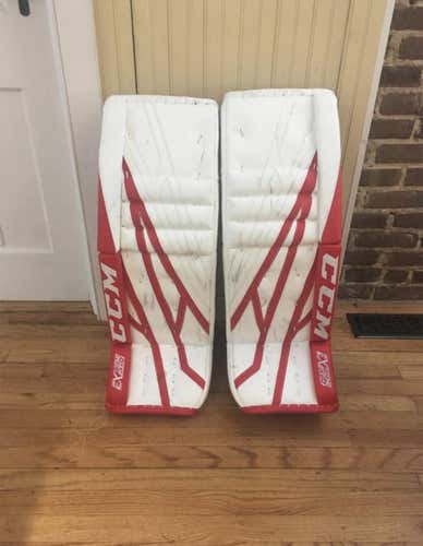 Red Senior 33" CCM Eflex4 Goalie Leg Pads
