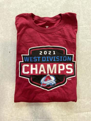 Colorado Avalanche Player Issued West Division Champs Fanatics Adult T-Shirt