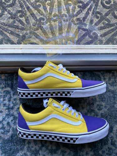 Custom Vans Lakers/Retro Kings Colors New Adult Men's Size 11 (Women's 12)