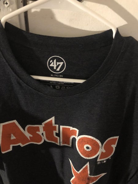 HOUSTON ASTROS T Shirt LARGE 47 BRAND MLB Logo ORANGE World Series