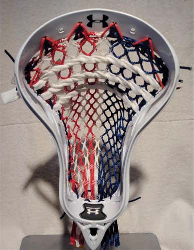UA Headline U Head - White -Strung Money Mesh - RedWhiteBlue - NEW