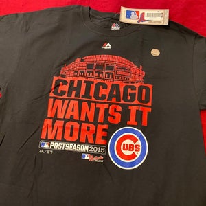 MLB Chicago Cubs Majestic 2015 Playoff Wants it More Locker Room T-Shirt - Black