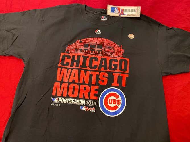 MLB Chicago Cubs Majestic 2015 Playoff Wants it More Locker Room T-Shirt - Black
