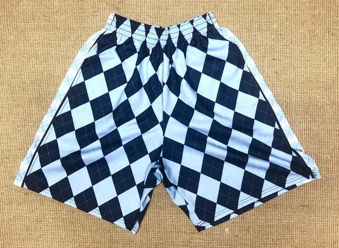 Reversible Lifestyle Custom Lax Carolina & Navy Argyle Pattern Lacrosse Shorts