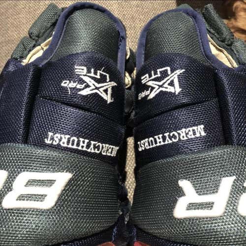 Blue Used Bauer 13" Pro Stock Vapor 1X Pro Lite Gloves (Mercyhurst)
