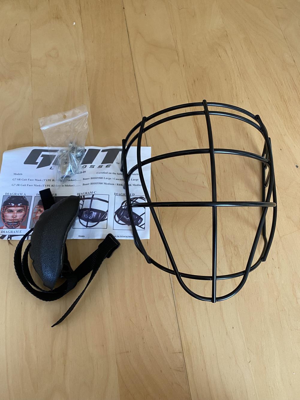 New Gait G7 Senior Box Lacrosse Face Mask indoor cage BOXFM helmet sr black lax 