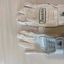 White New Large Franklin CFX PRO Batting Gloves