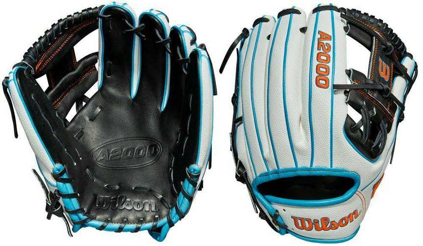 Wilson A2000 Glove of the Month White/Black/Blue/Orange Baseball glove 11.75"