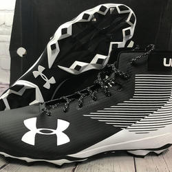 Under Armour Men’s Hammer Mid MC Black Football Cleats Size 15 New With Box
