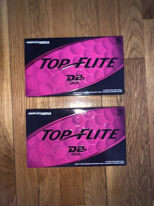 Pink New Top Flite 2 Pack D2+ Distance Balls