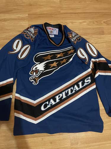 CCM Washington Capitals Joe Juneau NHL Hockey Jersey Screaming Eagle Blue M