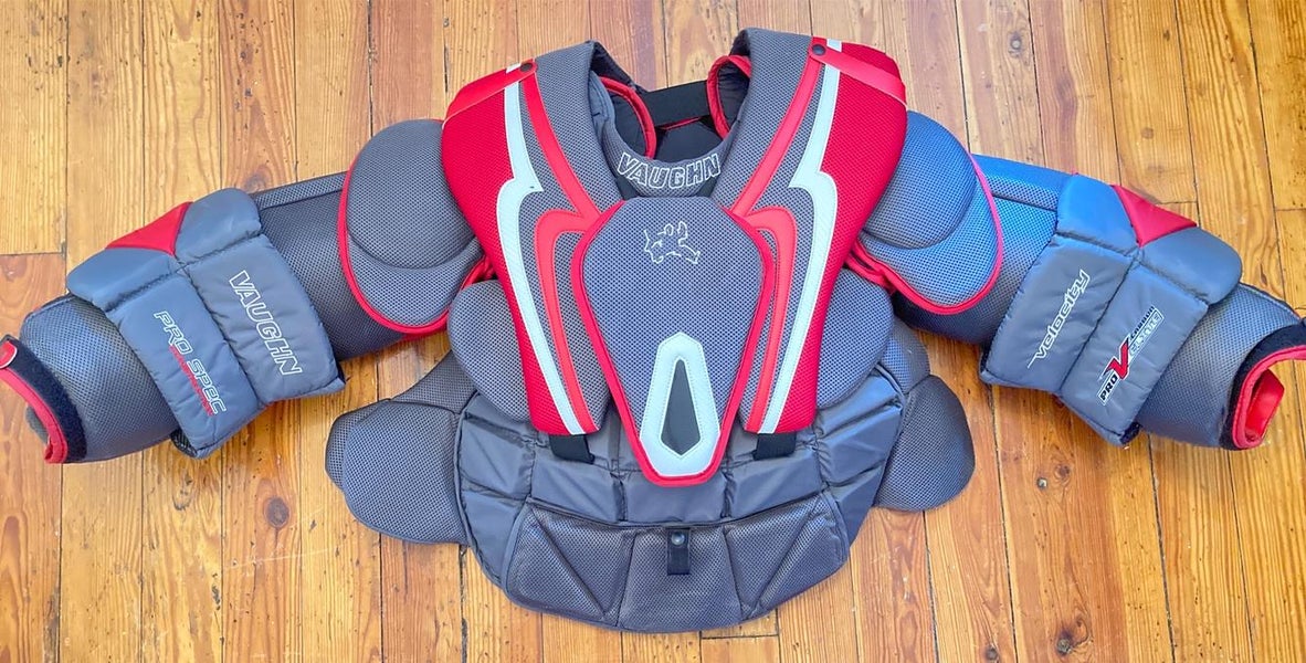 Used Large Vaughn Pro V-Elite Goalie Chest Protector