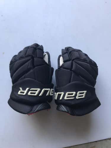Black Used Senior Bauer Vapor 1X Lite Gloves 14" Pro Stock