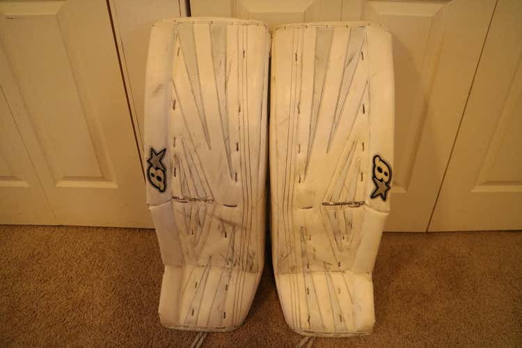 White Senior Used 33" Brian's SubZero Pro 2 Goalie Leg Pads Pro Stock