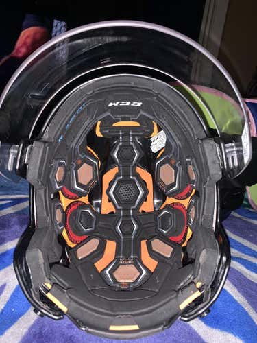 Black Lightly Used Medium CCM  Tacks 710 Helmet